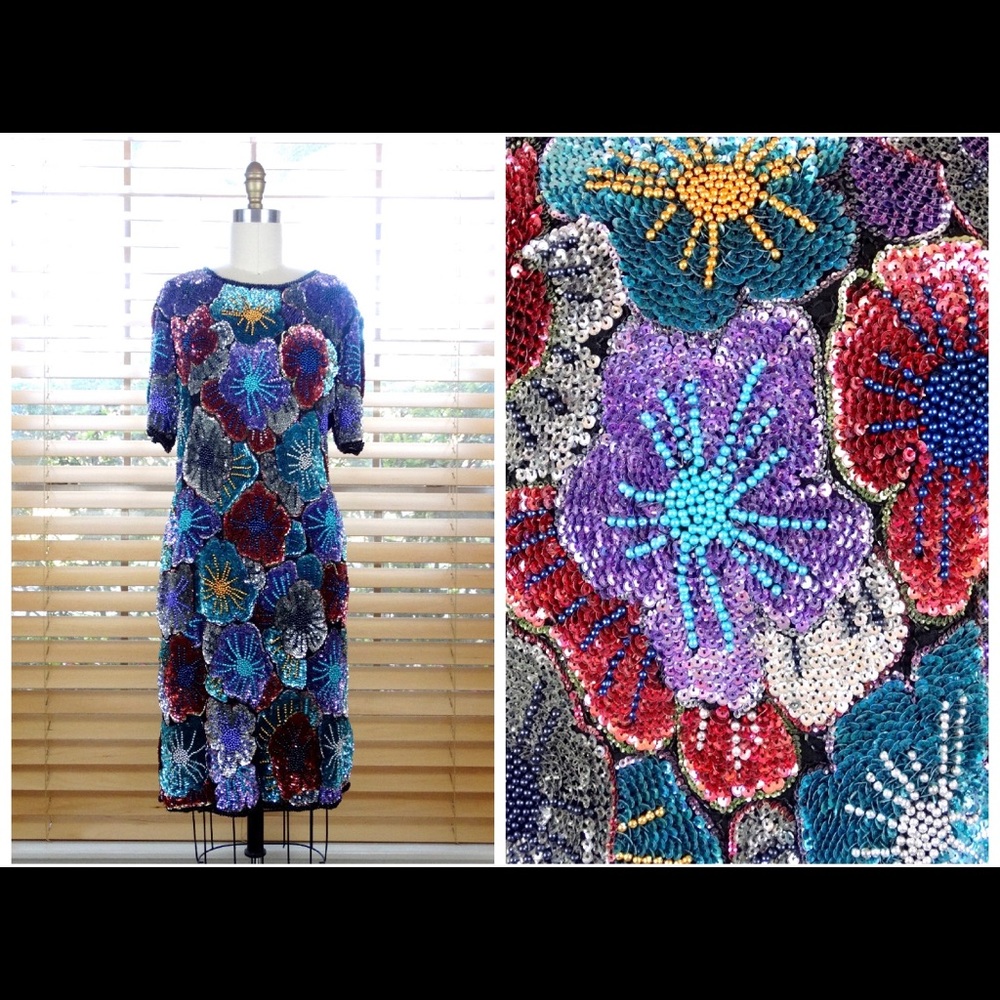 Floral, sequinned, Embellished, beaded  Dress